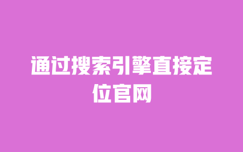 通过搜索引擎直接定位官网 一